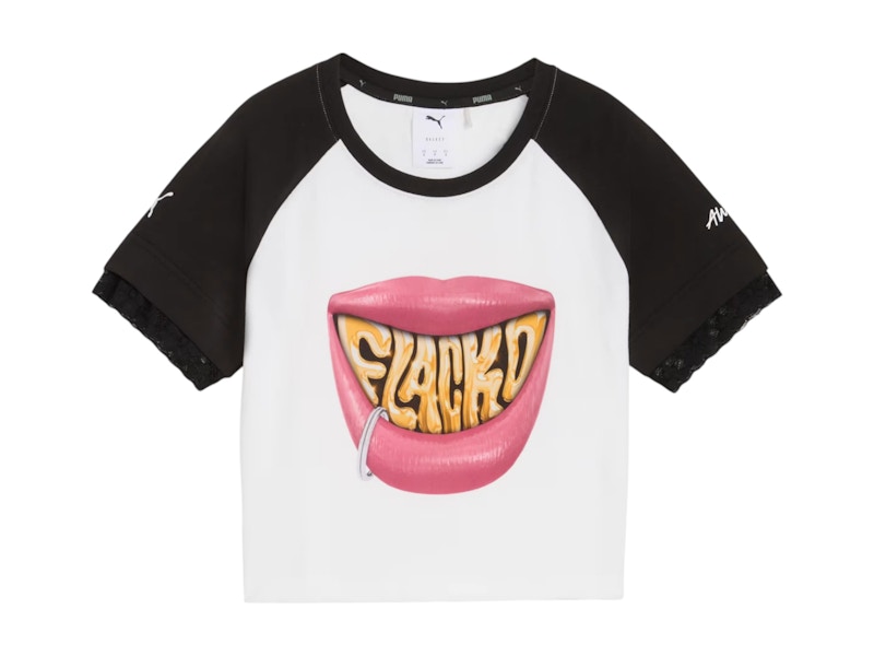 Pre-owned Puma Men's X A$ap Rocky Woflacko Smile Baby Tee Shirt In White