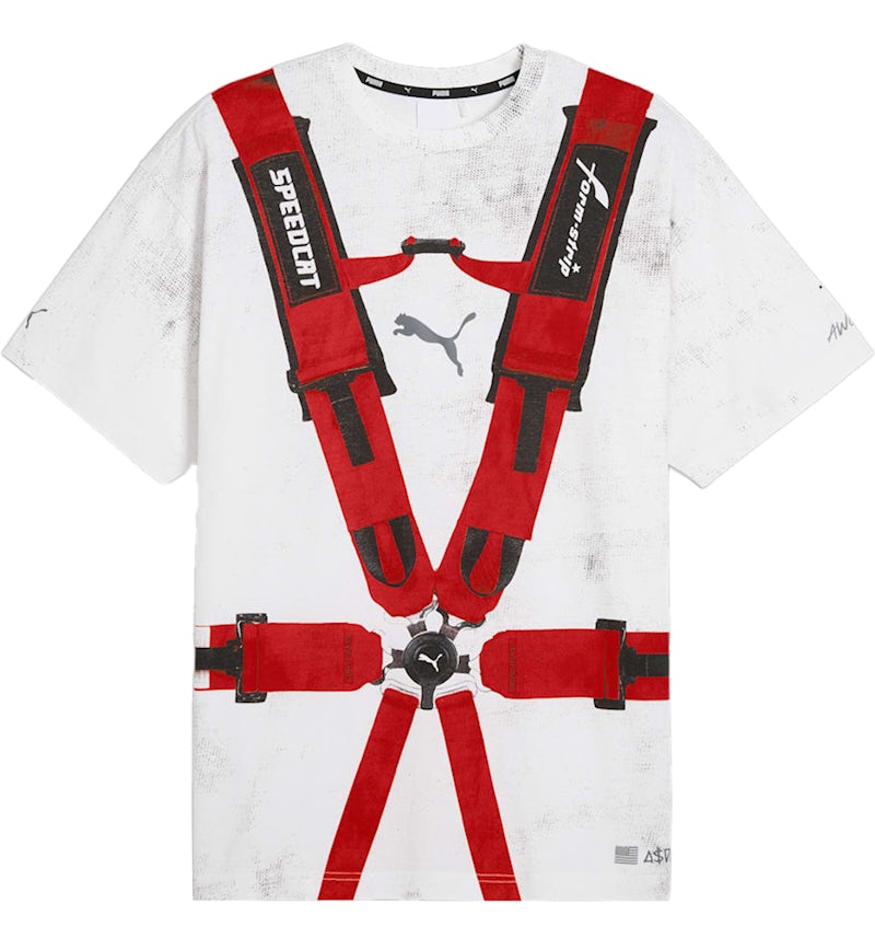 Puma x A$AP Rocky Seatbelt Tee White/Rosso Corsa Men's SS24 US