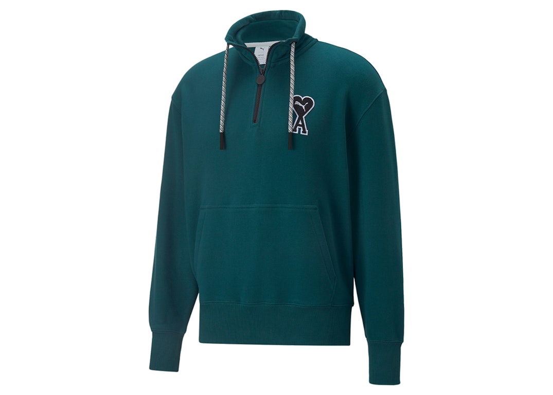 Pre-owned Puma X Ami Half Zip Sweatshirt Varsity Green