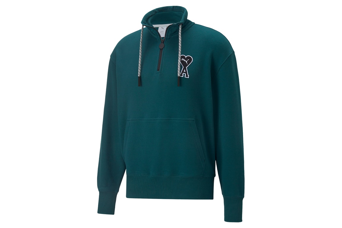 Pre-owned Puma X Ami Half Zip Sweatshirt Varsity Green