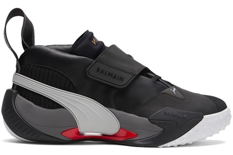 Puma x Balmain Court Black High Risk Red Men's 195683-01 US