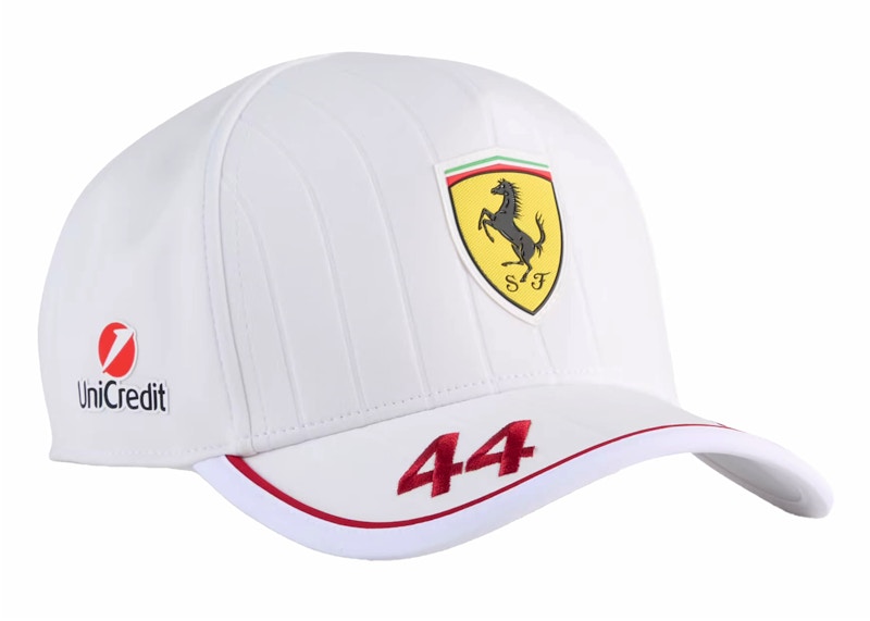 Pre-owned Puma Men's X Ferrari Scuderia Hp Hamilton Baseball Cap In White