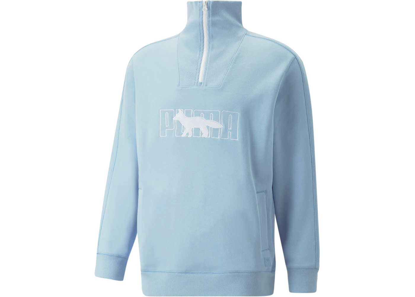 Puma x Suéter Maison Kitsune con media cremallera Azul Hombre
