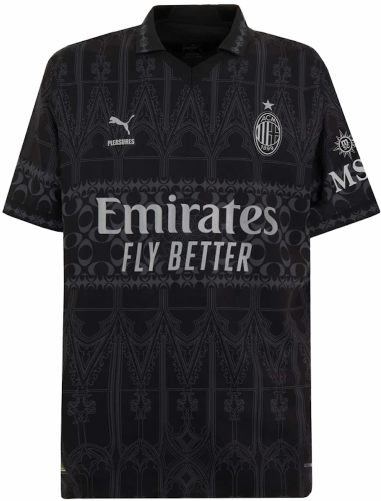 Puma x Pleasures AC Milan 2023/24 Dark Version Authentic Jersey ...