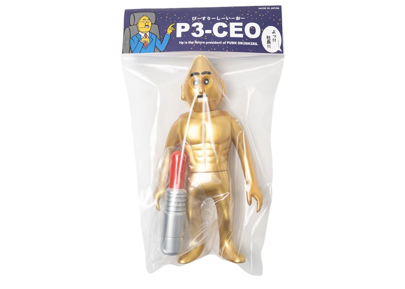 Punk Drunkers x Bait P3-CEO Sofubi Figure Gold