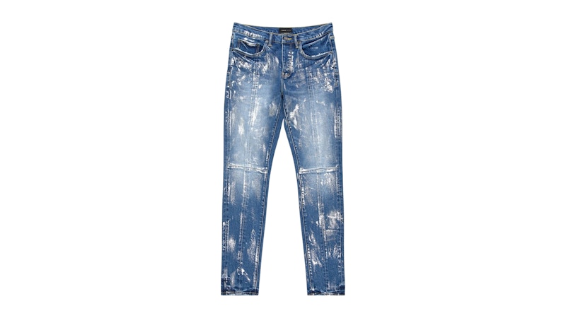 Purple Brand Angel Silver Foil Cross Jeans Indigo Men's Purple Brand Angel Silver Foil Cross Jeans Indigo Men's