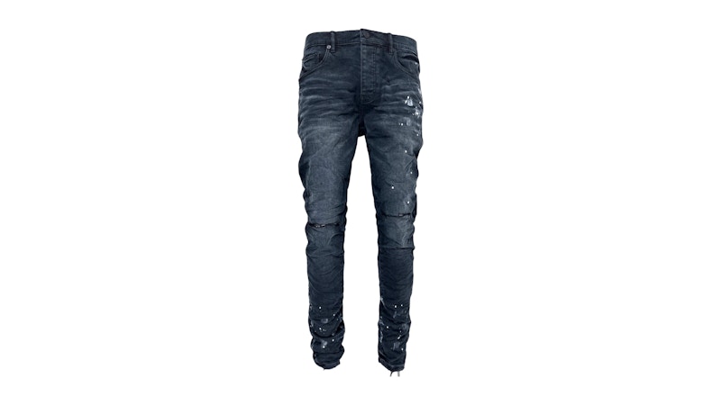 Purple Brand Black Resin Knee Slit Jean Black メンズ - SS25 - JP Purple Brand Black Resin Knee Slit Jean Black メンズ - SS25 - JP