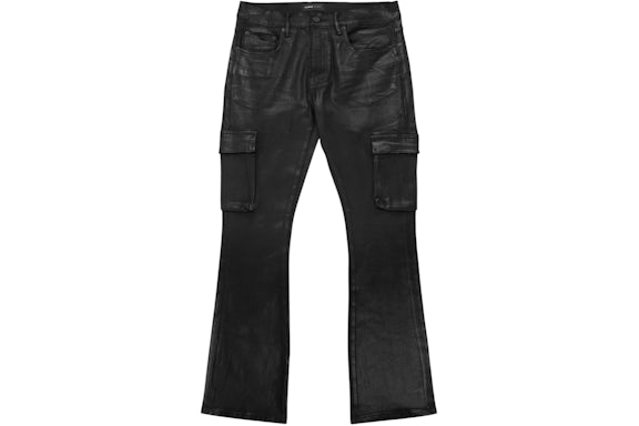 Purple Brand Coated Cargo Flare Black