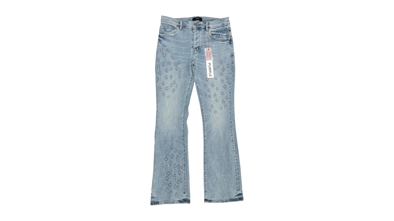 Purple Brand P004-FOBL425 Flare Mono Embossed Jeans Indigo Men's