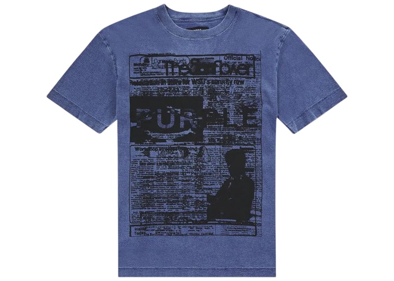 Purple Brand Textured Short-Sleeve Tee Blue