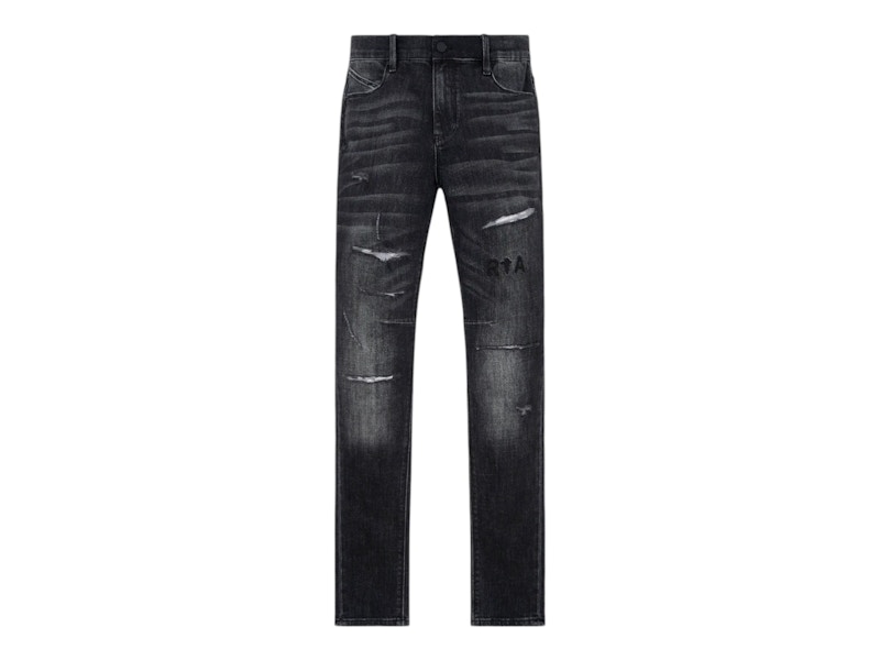 RtA Bryant Ripped Skinny Jeans Distressed Grey