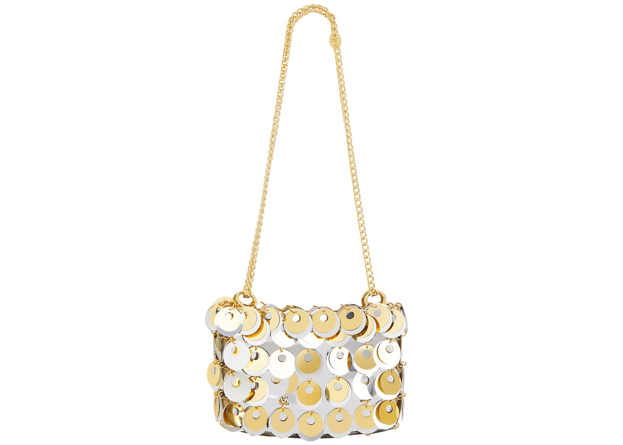 Rabanne H&M Disc-Embellished Shoulder Bag Silver/Gold in Polyester