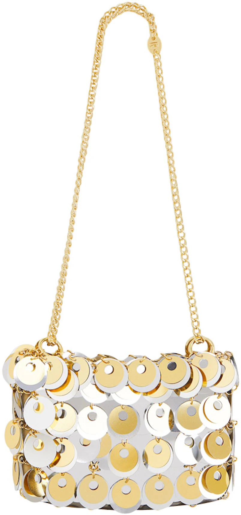 Rabanne H&M Disc-Embellished Shoulder Bag Silver/Gold in Polyester ...