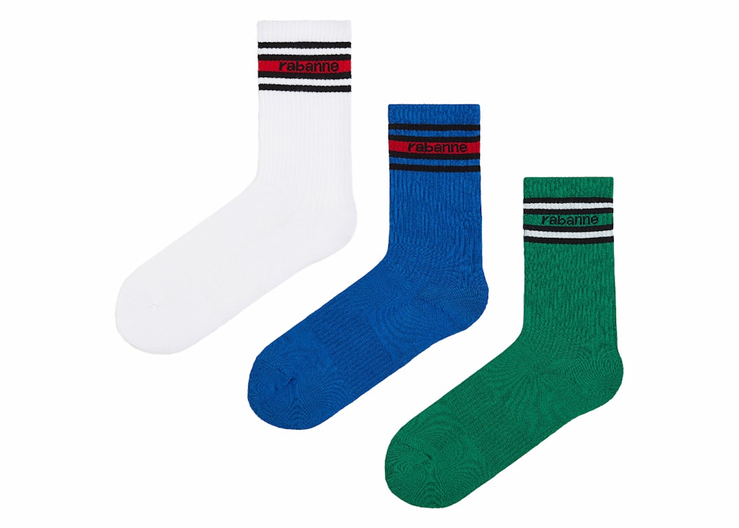 Pre-owned Rabanne H&m 3-pack Motif-detail Socks (mens) Multicolor