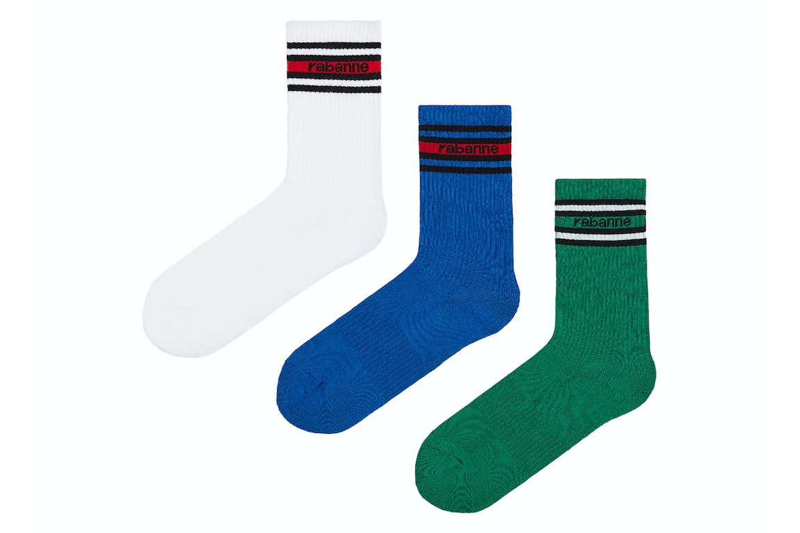 Pre-owned Rabanne H&m 3-pack Motif-detail Socks (mens) Multicolor