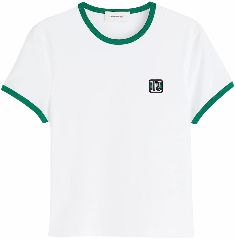 Rabanne H&M Applique T-Shirt (Mens) White/Green Men's - FW23 - US