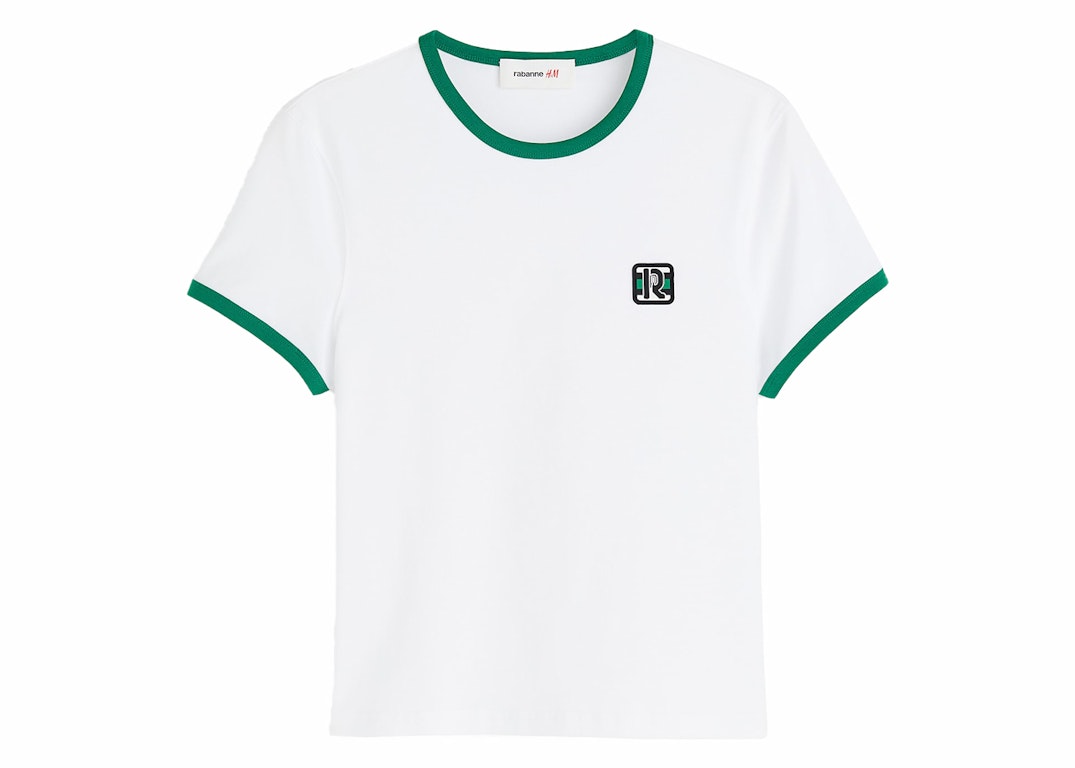 Pre-owned Rabanne H&m Applique T-shirt (mens) White/green