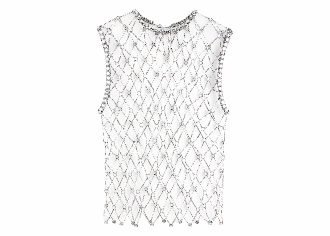 Rabanne H&M Embellished Chain Mail Top (Mens) Silver