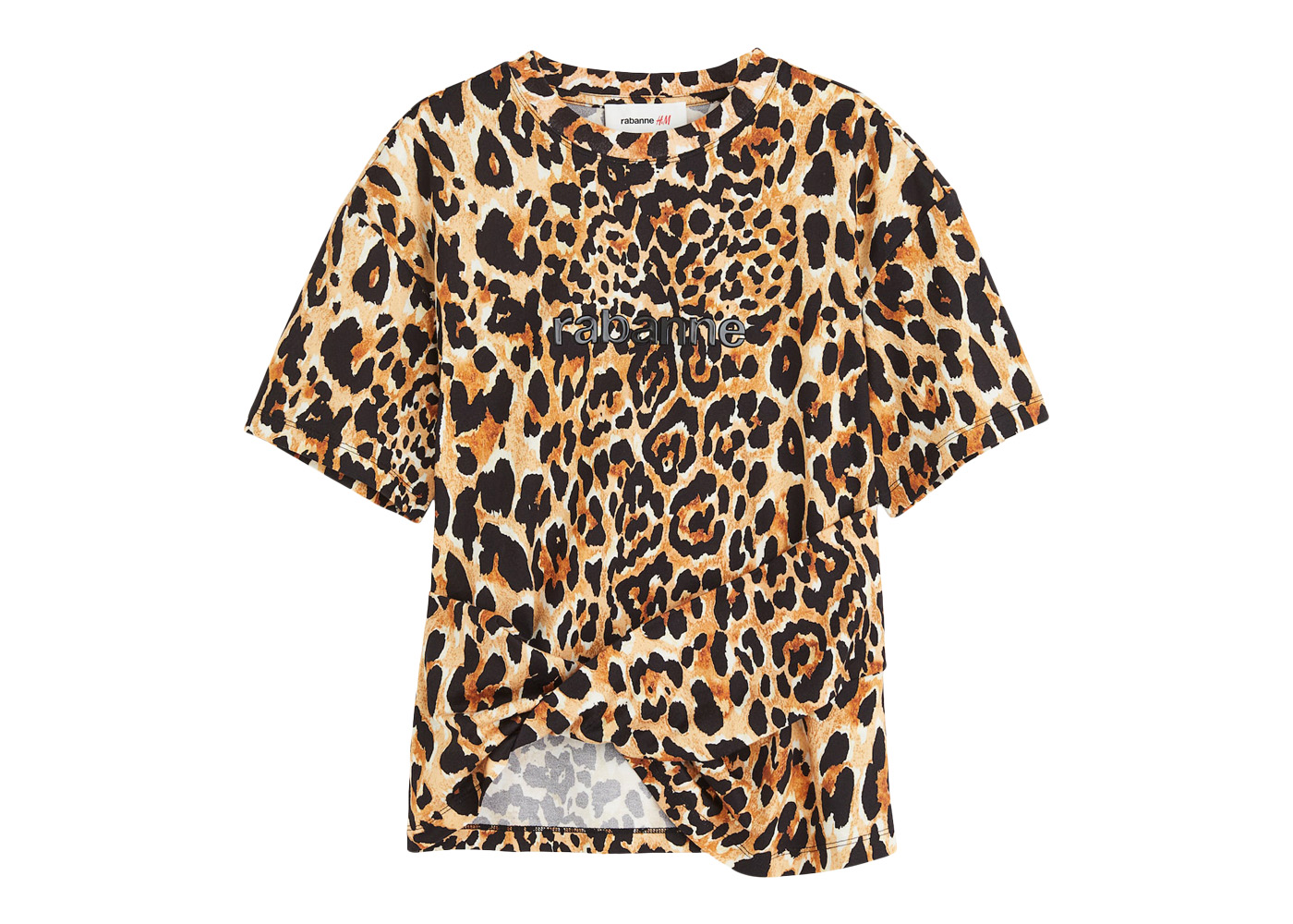 Rabanne Hamp;M Leopard-Print Twist-Detail T-Shirt Leopard-Print