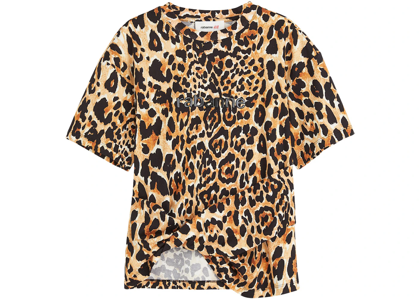 Rabanne H&M Leopard-Print Twist-Detail T-Shirt Leopard-Print - FW23 - US