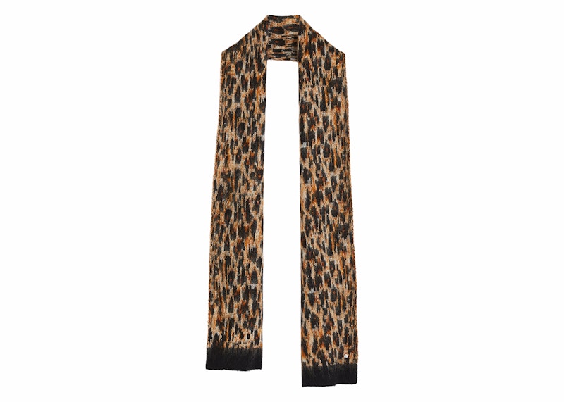 Rabanne H&M Mohair-Blend Jacquard-Knit Scarf (Mens) Leopard