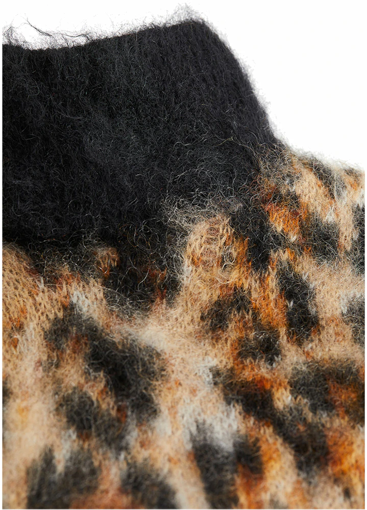 Superfine Alpaca Blend Leopard Jacquard Pullover Sweater - Leopard Jacquard