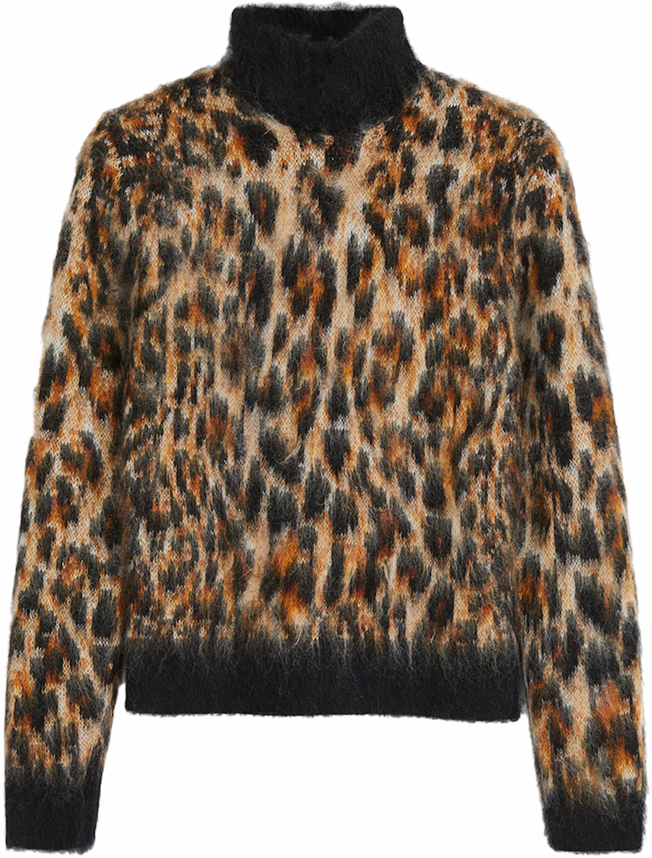 Superfine Alpaca Blend Leopard Jacquard Pullover Sweater - Leopard Jacquard