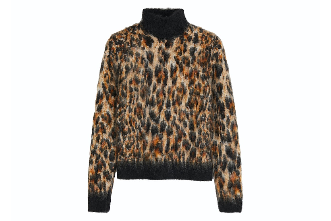 Pre-owned Rabanne H&m Mohair-blend Jacquard-knit Sweater (mens) Leopard