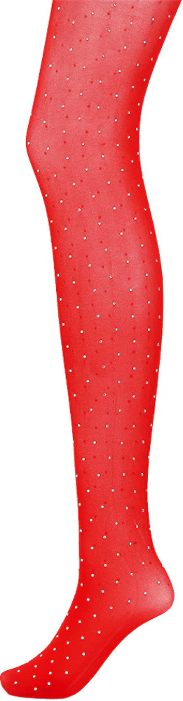 Rabanne H&M Rhinestone-Embellished Tights Red - FW23 - US