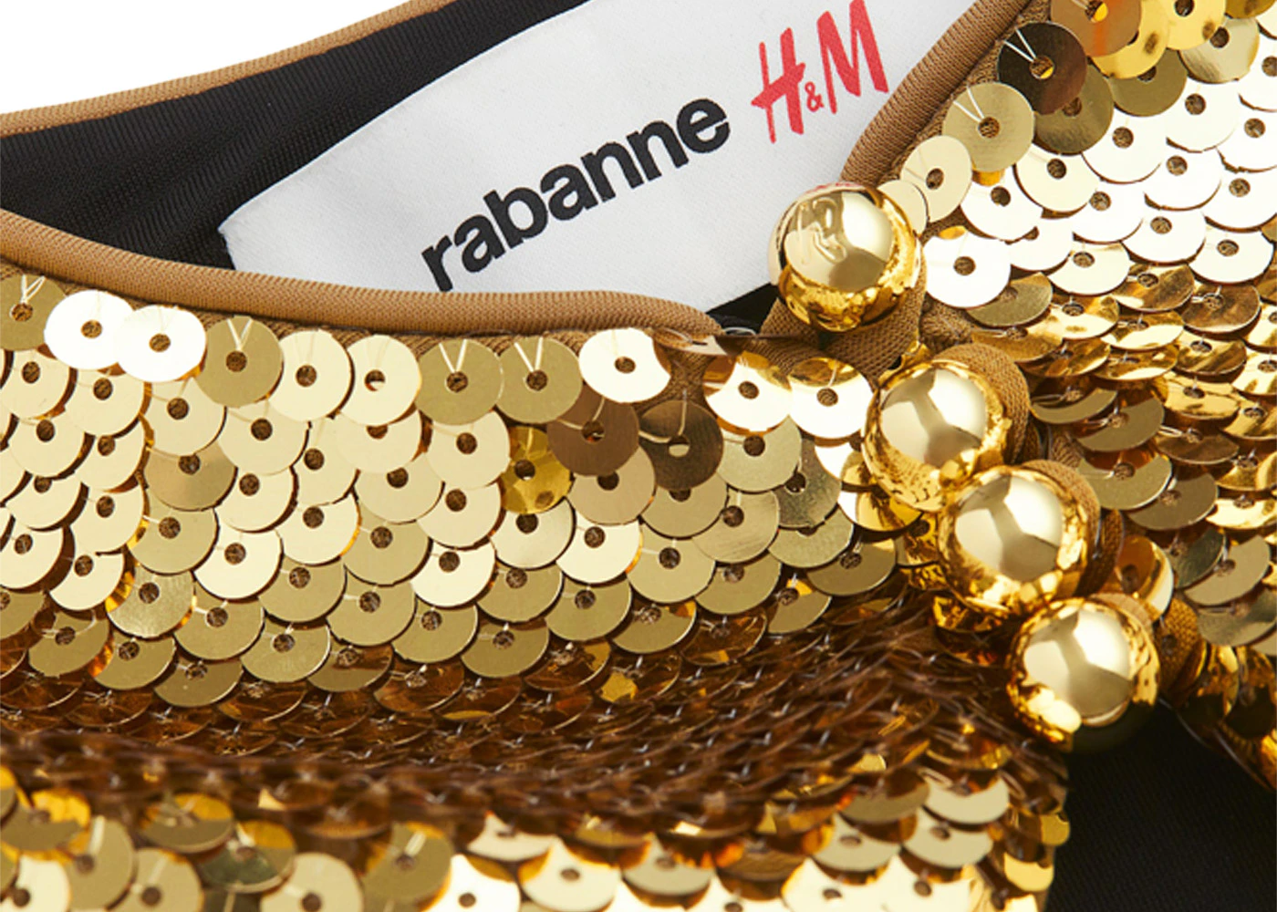 Rabanne H&M Sequined Crop Top Gold - FW23 - US