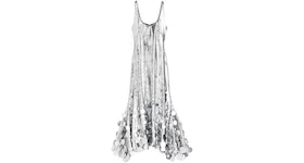Rabanne H&M Sequined Flared-Skirt Dress Silver