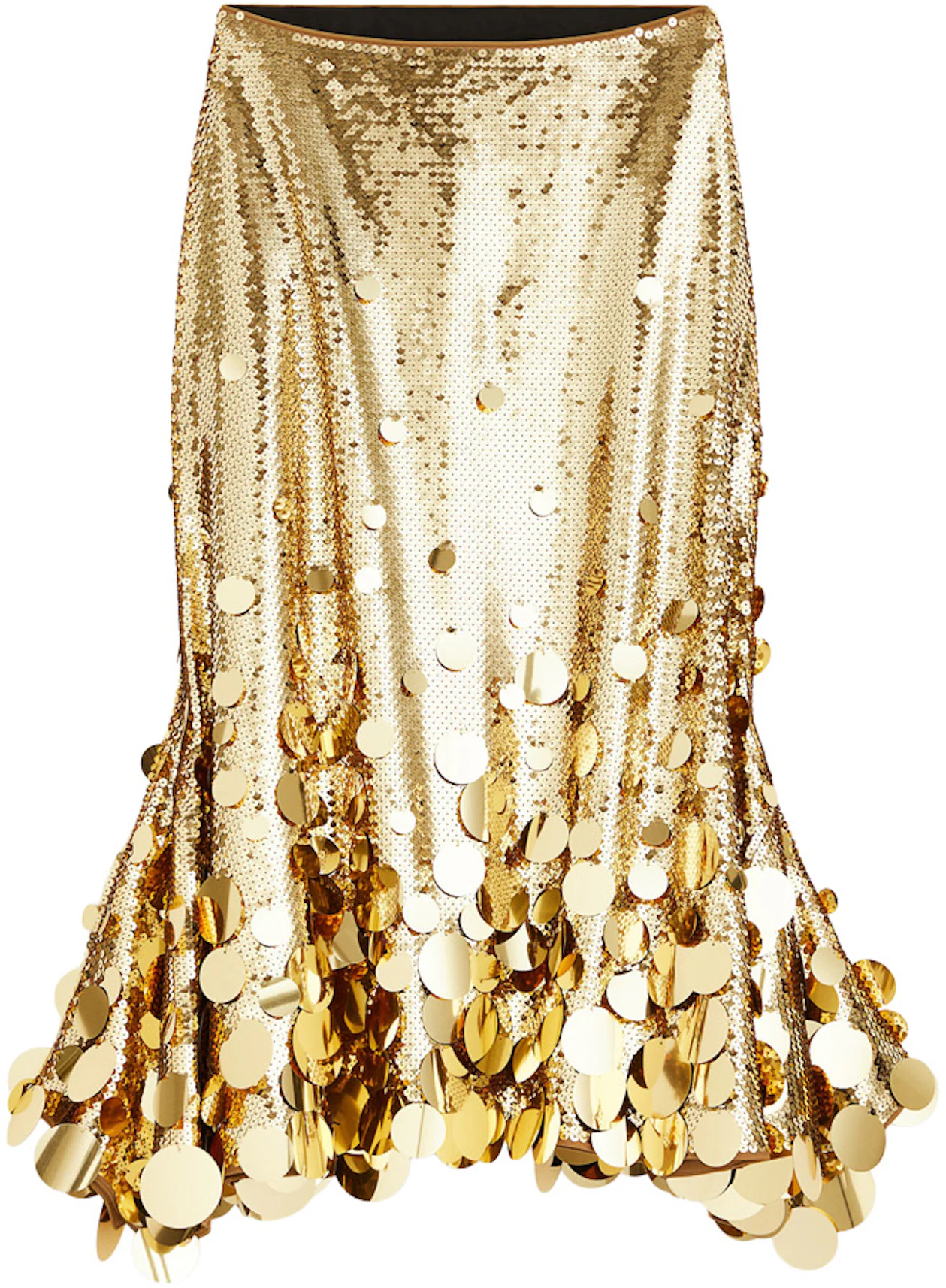 Rabanne H&M Sequined Flared Skirt Gold - FW23 - US