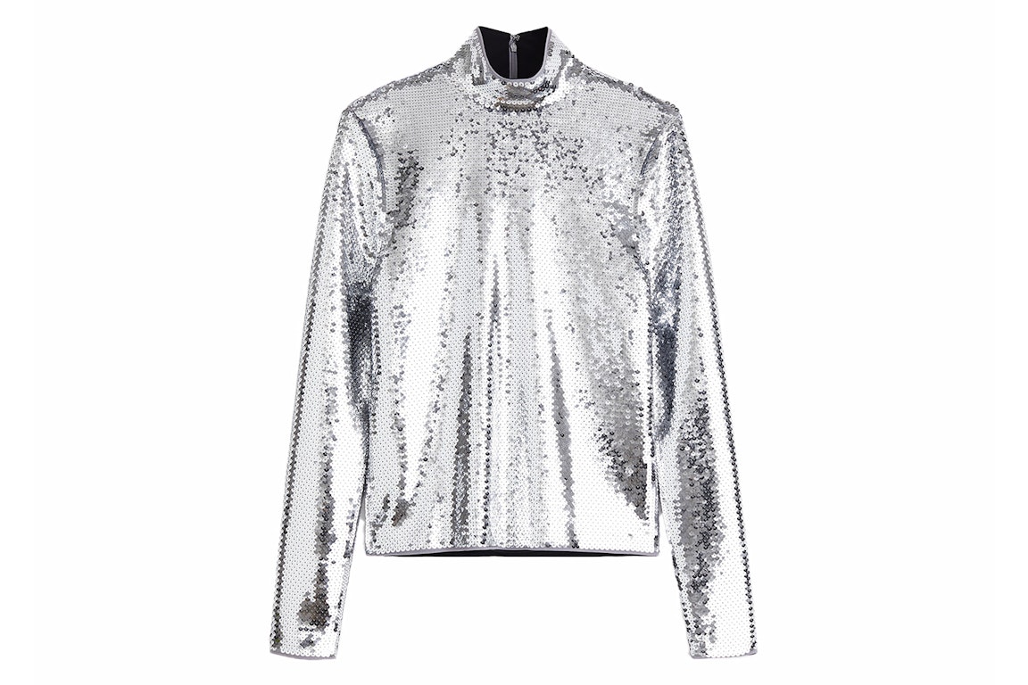 Pre-owned Rabanne H&m Sequined Shirt (mens) Silver