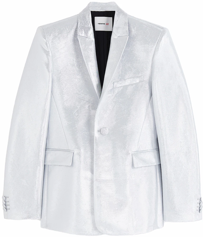 Rabanne H&M Shimmery Metallic Suit Jacket (Mens) Silver Men's - FW23 - US