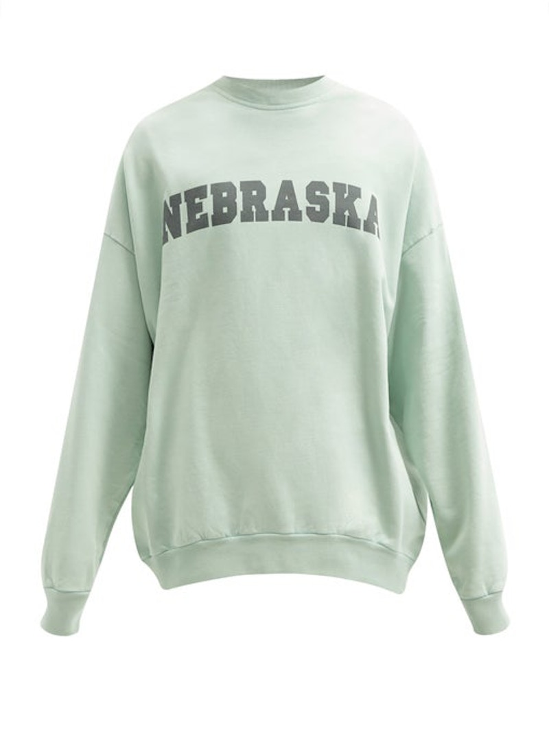 Raf Simons Archive Redux AW02 Nebraska-Print Cotton Jersey Sweatshirt Green