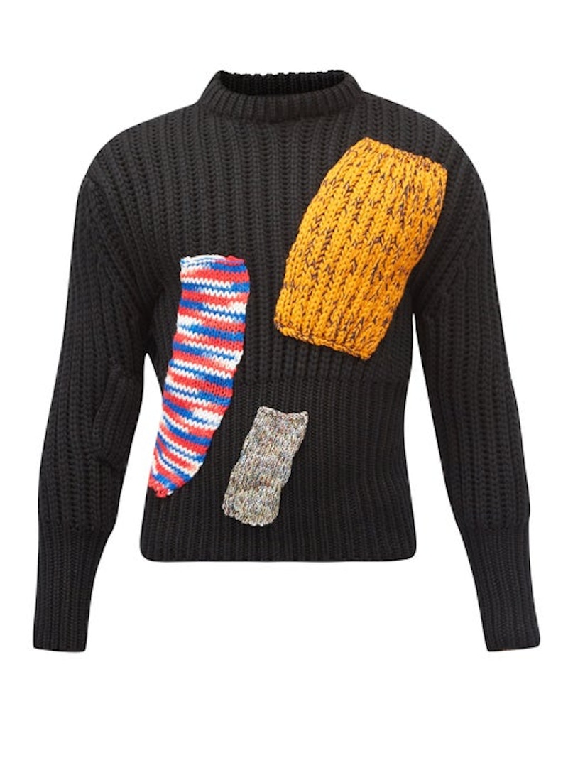 Raf Simons Archive Redux AW14 Knitted-Patchwork Wool Blend Sweater