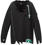 Raf Simons Appliqué Distressed Sweater Black, Archive Redux AW16