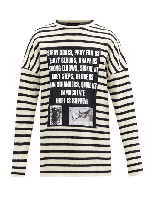 Raf Simons Archive Redux SS Poem Panel Striped Brushed Wool