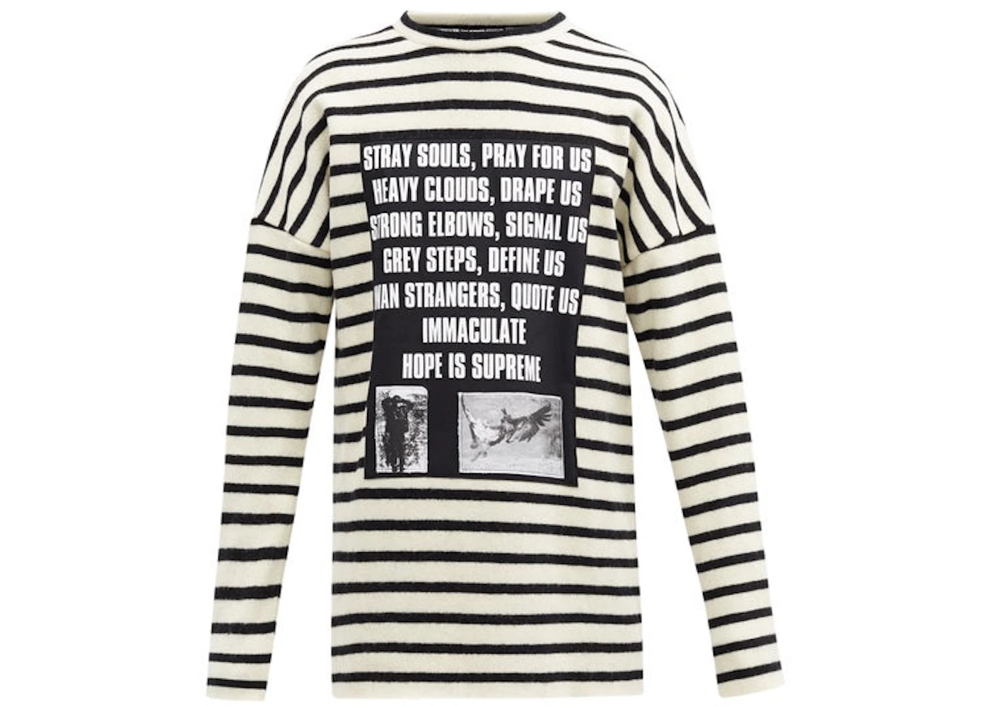 Raf Simons Archive Redux SS02 Poem-Panel Striped Brushed Wool Sweater ...