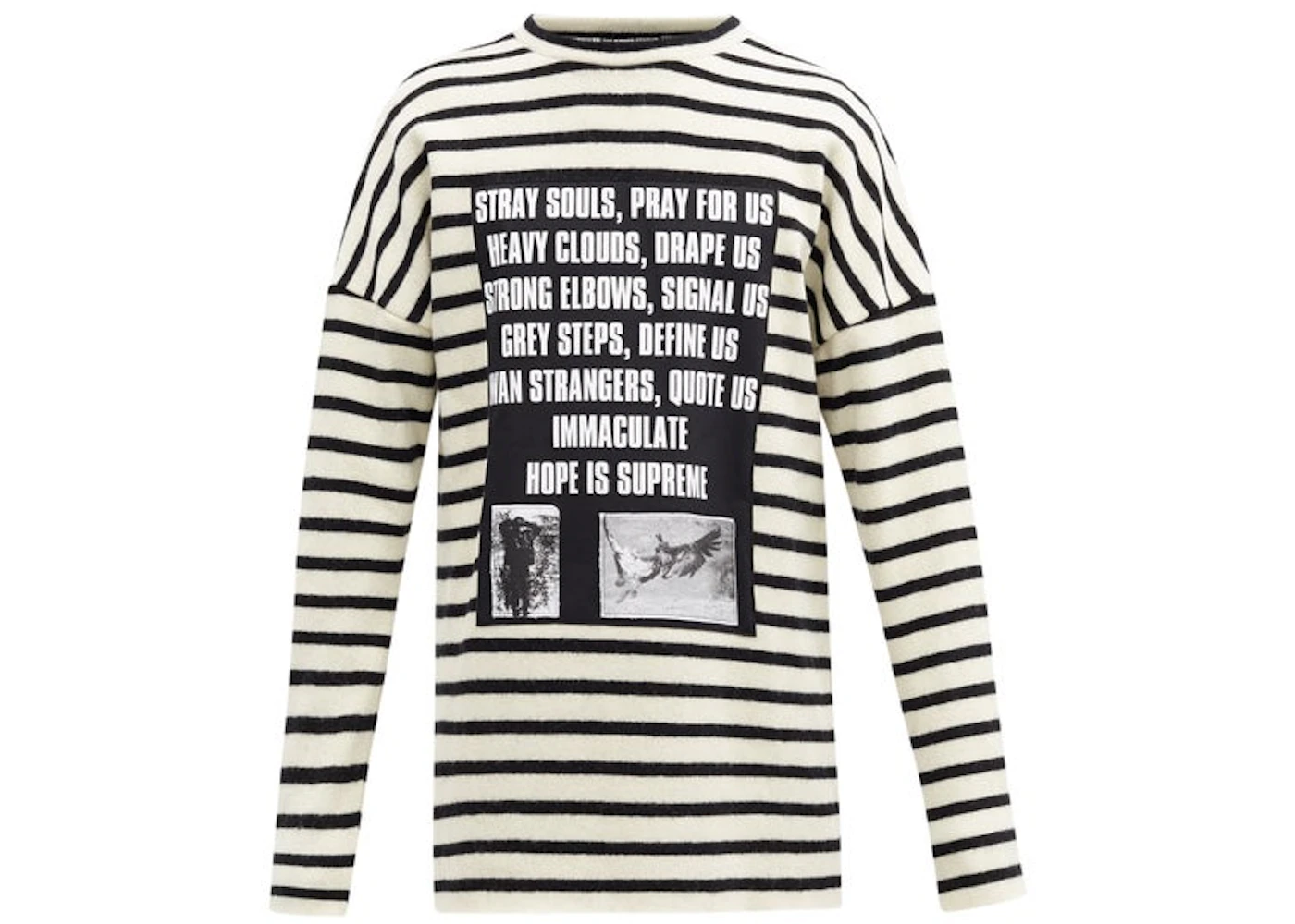 Raf Simons poem sweatshirt