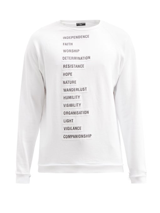 Raf Simons Archive Redux SS02 Word Print Cotton Jersey Sweatshirt