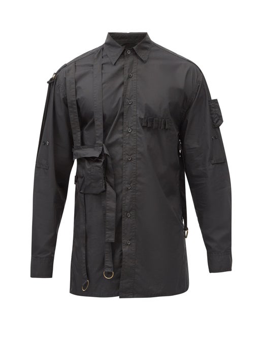 Raf Simons Archive Redux SS03 Buckled-Strap Cotton Shirt Black