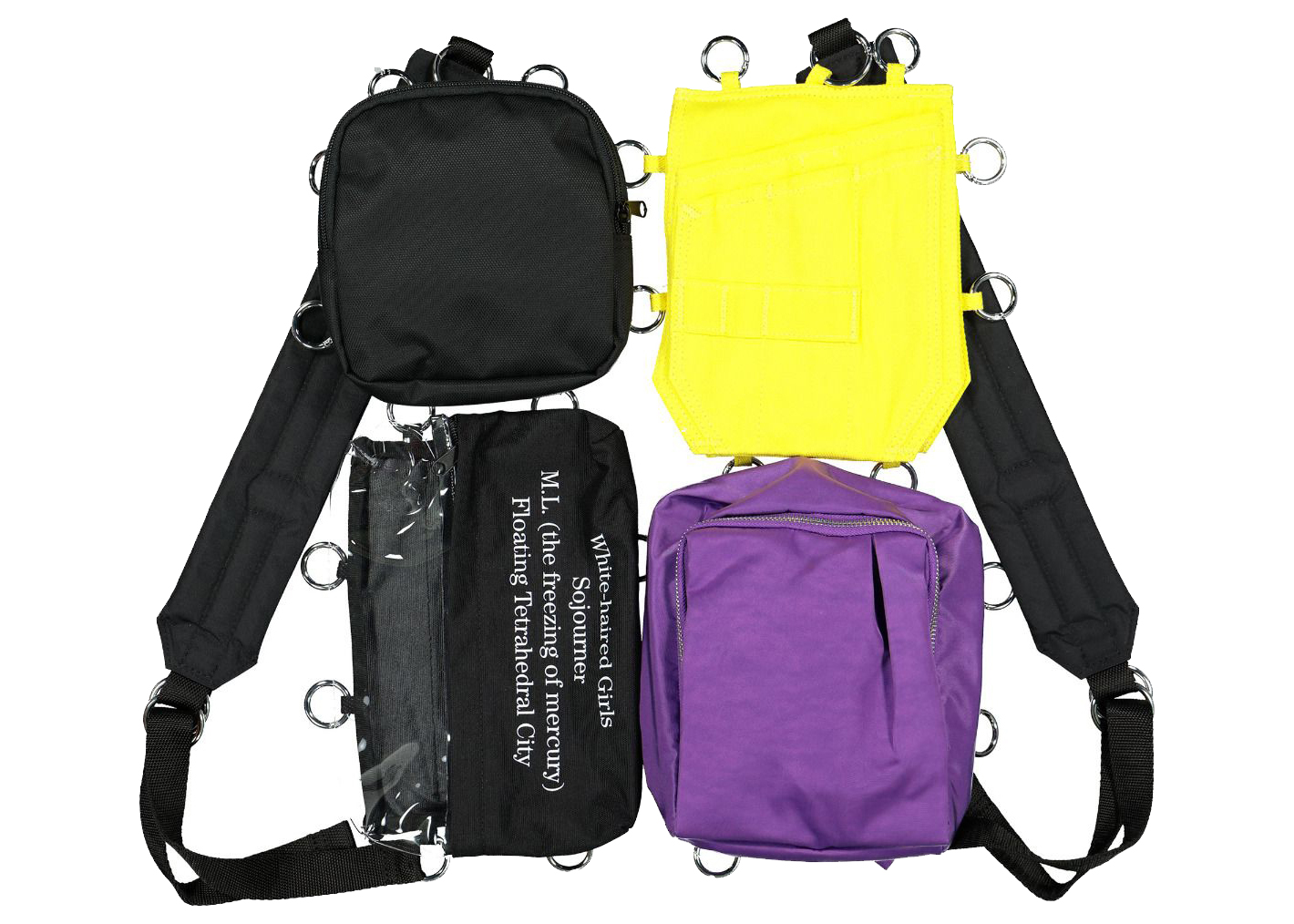 Raf Simons x Eastpak Pocketbag Loop Black/Yellow/Purple in Nylon