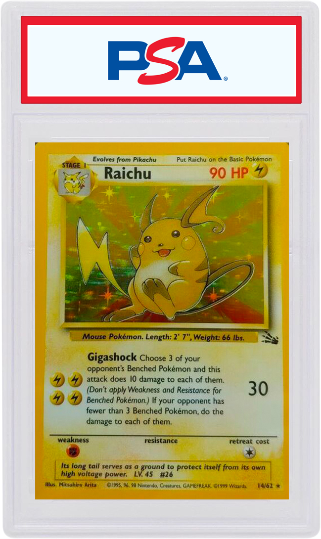 Raichu Pokemon Card 1999 Fossil Set