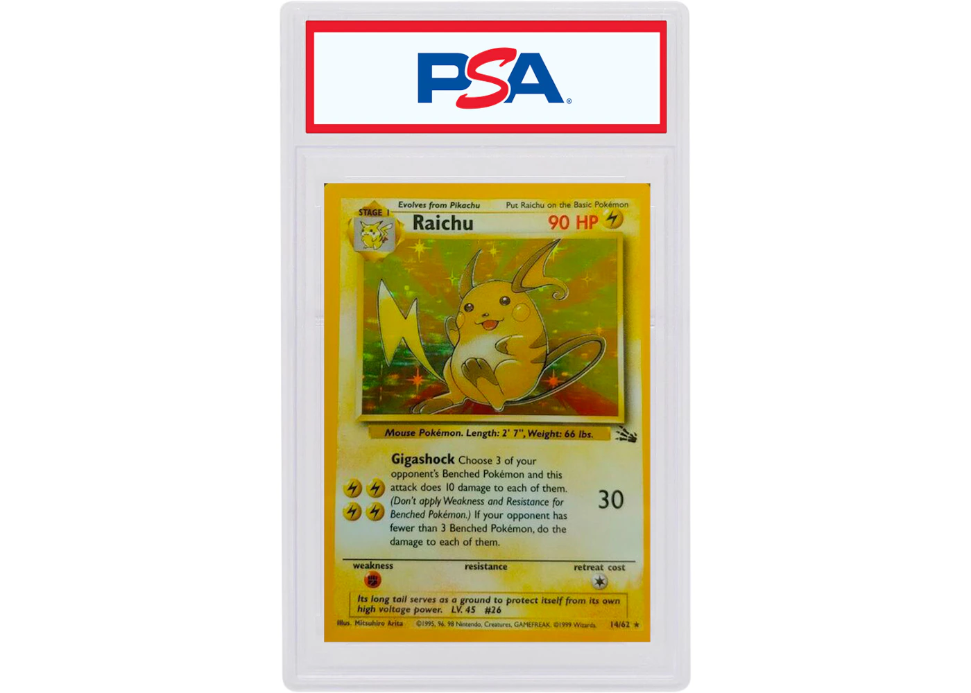 Raichu-Holo 1999 Pokemon TCG Fossil #14/62 (PSA or BGS Graded) - 1999 - US Raichu-Holo 1999 Pokemon TCG Fossil #14/62 (PSA or BGS Graded) - 1999 - US