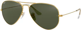 Ray-Ban Aviator Classic Non-Polarized Sunglasses Polished Gold Frame/Green Classic G-15 Lens (RB3025 L0205 58-14)