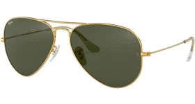 Ray-Ban Aviator Classic Non-Polarized Sunglasses Polished Gold Frame/Green Classic G-15 Lens