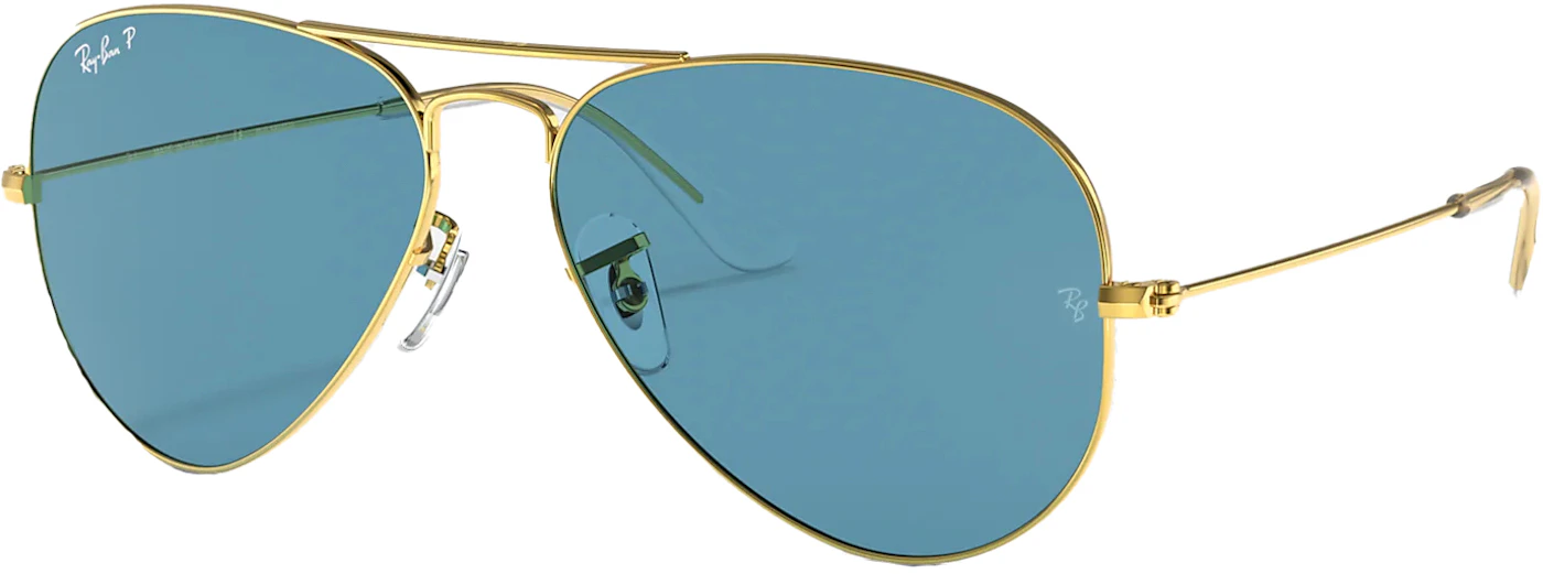 Ray-Ban Aviator Sunglasses Matte Gold/Blue Mirror - GB
