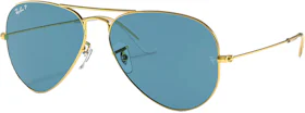 Ray-Ban Aviator Sunglasses Matte Gold/Blue Mirror (RB3025)