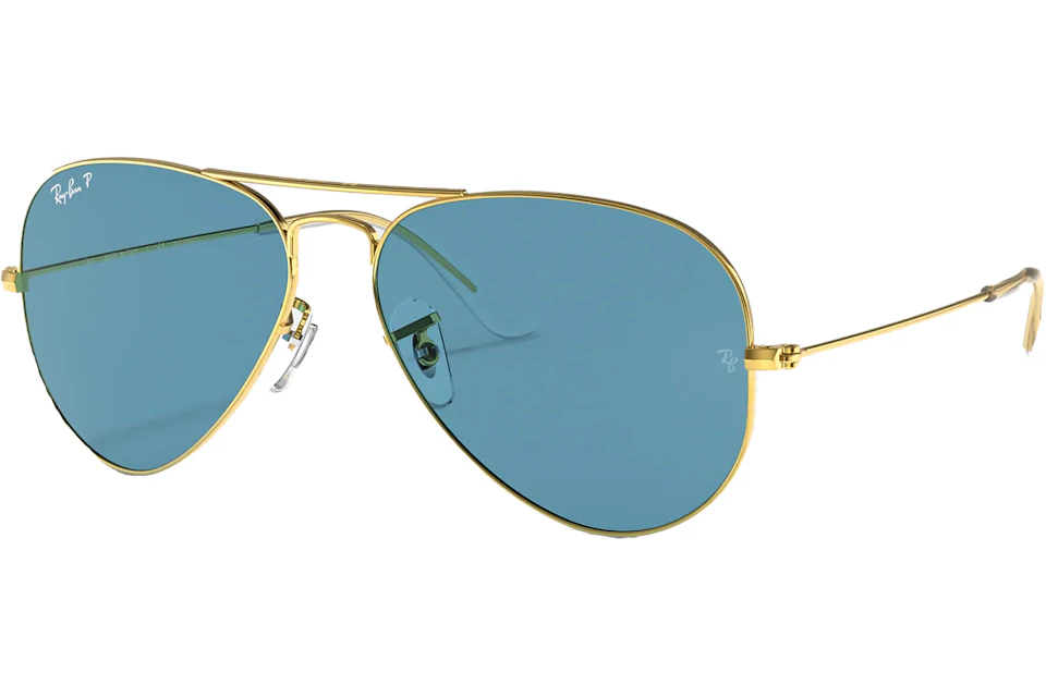 Ray-Ban Aviator Sunglasses Matte Gold/Blue Mirror